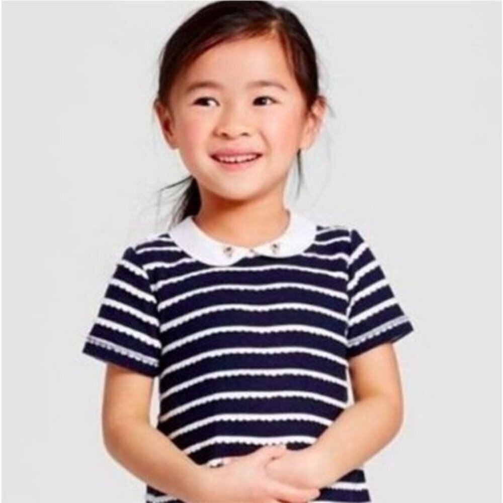 Victoria Beckham For Target Scalloped Bee‎ Collar Girls Short Sleeve Top